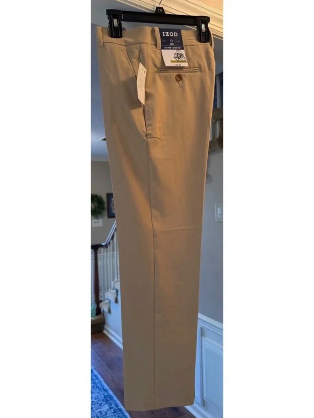 IZOD Regular Fit Flat Front Stretch Khaki Pants Boys 18 NWT